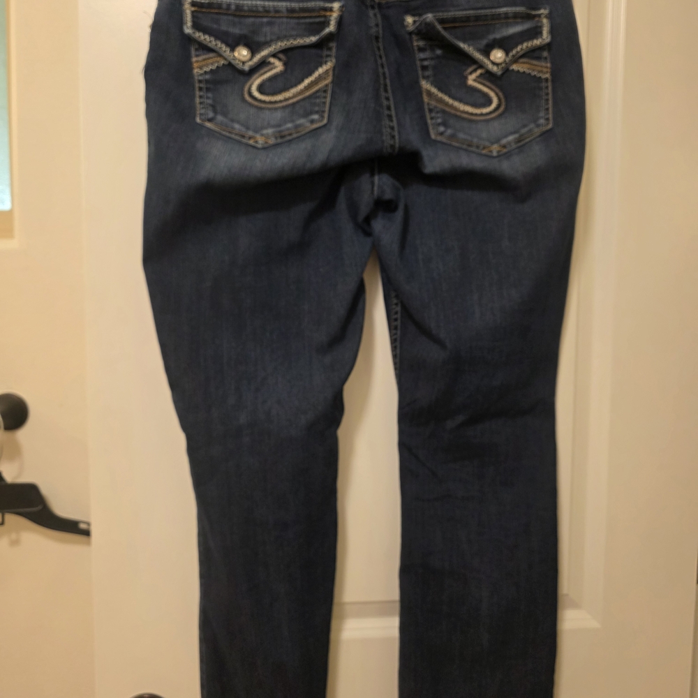 Silver Jeans Dark Blue Straight Leg Women's Jeans